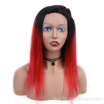 wholesale virgin brazilian human wick hair 1b red ombre color human hair wig